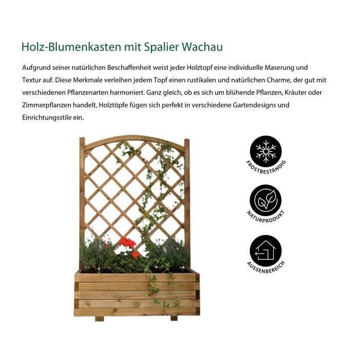 Dehner Holz-Blumenkasten mit Spalier Wachau, | Dehner