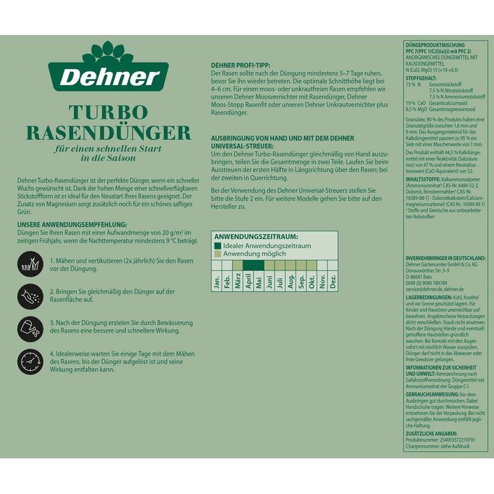 Dehner Turbo Rasendnger, 3 kg | Dehner