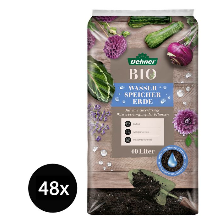 Dehner Bio Wasserspeichererde, 48 x 40 Liter | Dehner