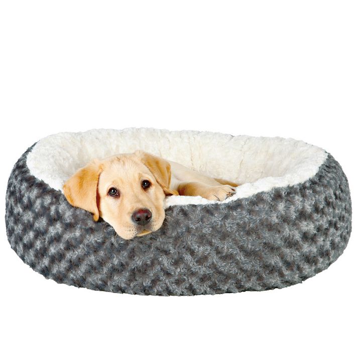 Dehner Kuschelbett Cookie Für Hunde & Katzen – Ca. 58 Cm, Hellbraun, Weicher Plüsch, Waschbar