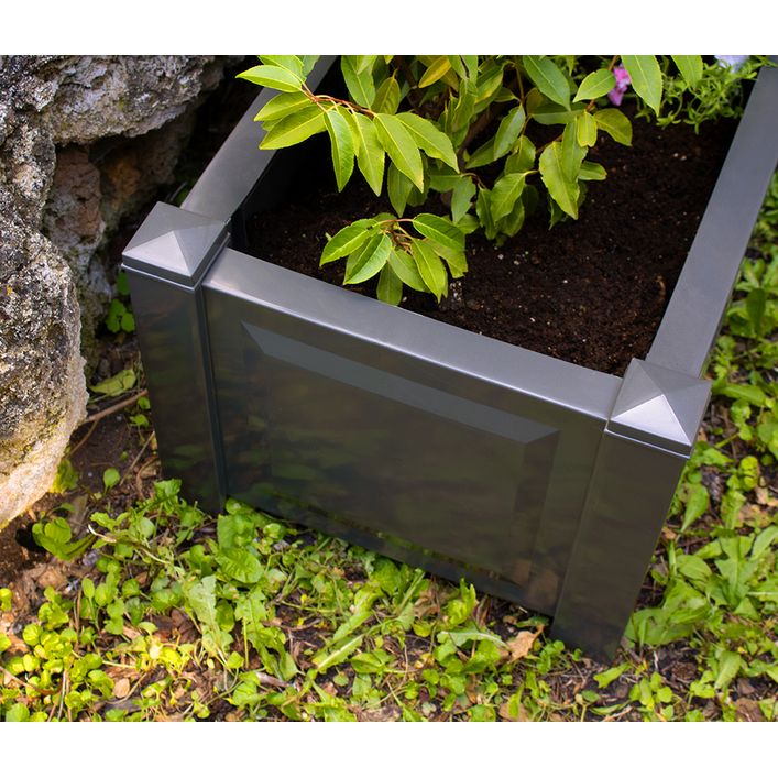 BestNest Panacea Pflanzkasten Set – 2 Stück, Schwarz, 91,4 Cm, Metall, Für Deck Oder Wandmontage