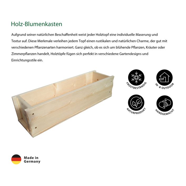Dehner Holz-Blumenkasten, rechteckig | Dehner