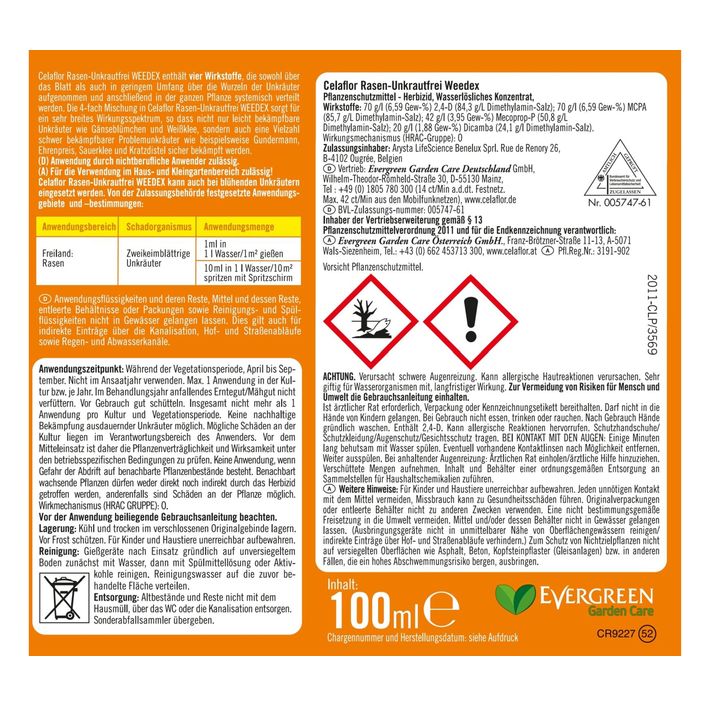 Rasen-Unkrautfrei Weedex 400 Ml