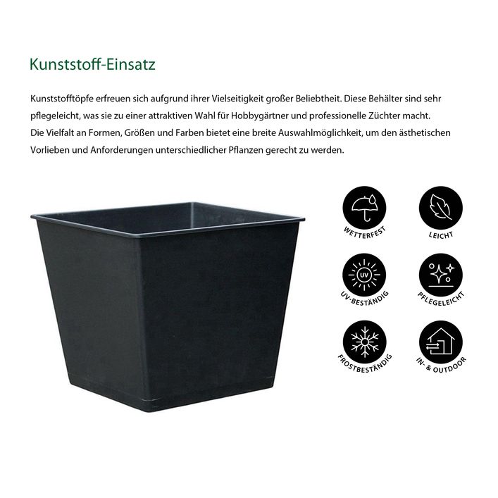 Dehner Kunststoff-Einsatz, eckig, schwarz | Dehner