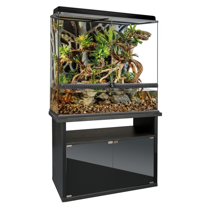 Terrarium Komplettpaket + Unterschrank, Zubehör good uvm