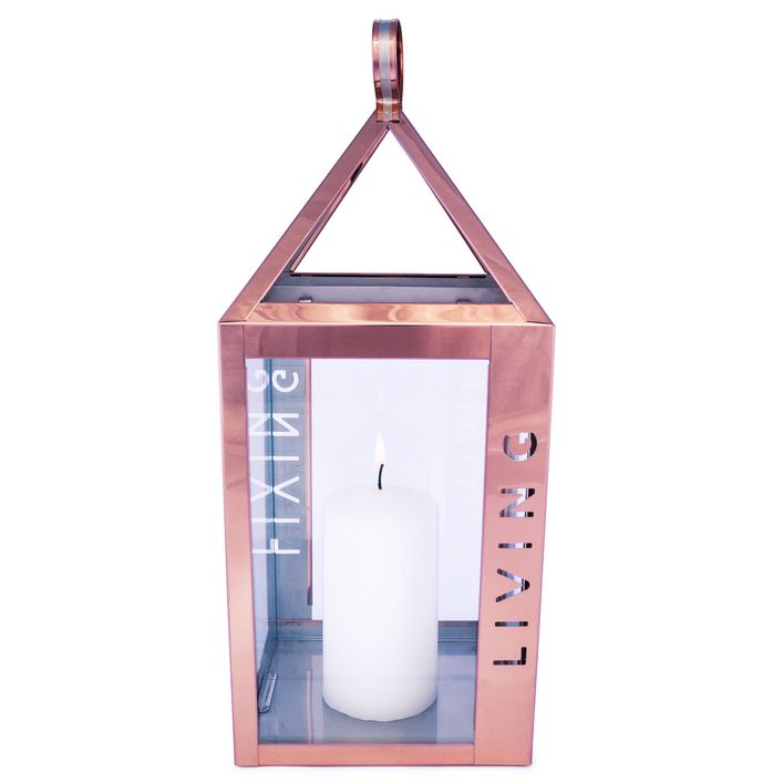 Dehner Granit-Laterne 'Shinzendou' – 95 X 38 X 38 Cm, Beige, Mit Solar-LED-Beleuchtung