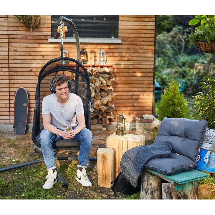 Arcadia Garden Products CB42 Hängekorb, 30,5 Cm, Rund, Schwarz - Mit Kokosnusseinsatz, Witterungsbeständig, Für Balkon & Garten