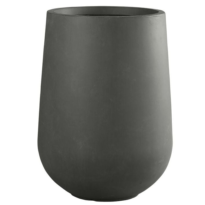 Dehner Fiberglas-Topf Curved, rund, anthrazit | Dehner