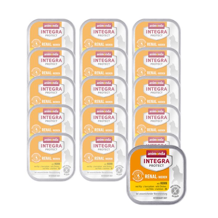 Animonda Integra Protect Nieren Katzenfutter - Nassfutter Bei Niereninsuffizienz, Ente & Pute (16x100g)