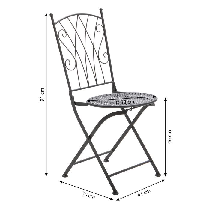 La Silla Española Klappstuhl Aus Aluminium – 78x43,5x46 Cm, Grau, Gepolstert, Pack Mit 6 Stück