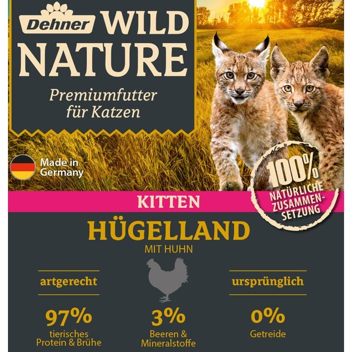 Dehner Wild Nature Katzenfutter Hochmoor - Getreidefrei & Zuckerfrei Mit Ente & Pute (16 X 100 G)