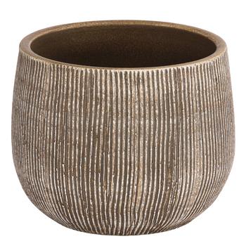 Dehner Keramik-Übertopf Isolde, bauchig, braun