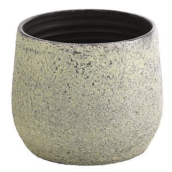 Dehner Keramik-Übertopf Blumentopf Yves, bauchig, silber - Keramik