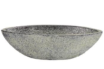 Dehner Keramik-Jardiniere Yves, oval, Silber - Keramik