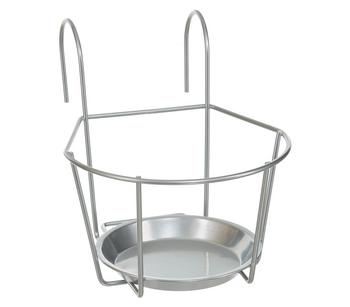 Dehner Metall-Balkonblumentopfhalter Lundy, ca. B18/H18/T18 cm, Silber - Metall