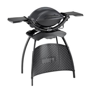 Weber Elektrogrill Q 1400 mit Stand, dark grey, Dunkelgrau - Aluminium / Gusseisen Kunststoff