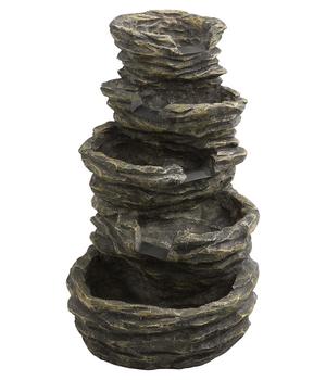 Dehner Polyresin-Gartenbrunnen Roccia, Braun / Grau - Polyresin