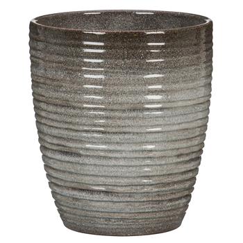 Scheurich Keramik-Übertopf Blumentopf Linara, konisch, ca. Ø12 cm, Grau - Keramik