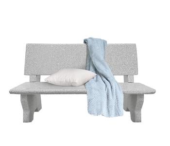 Dehner Granit-Gartenmöbel - Gartenbank, grau, ca. B120/H75/T50 cm Granit