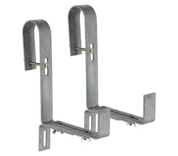 Metall-Blumenkastenhalter für runde Geländer, 2 Stück von Dehner, Hellgrau - Metall
