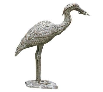 Rottenecker Bronze-Graureiher, wasserspeiend