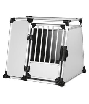 Trixie Hundetransportbox Aluminium, hellgrau/silber, Hellgrau / Silber - Aluminium