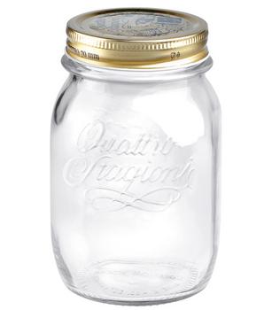 3 x Bormioli Rocco Quattro Stagioni Schraubglas, Gold / Transparent - Glas - Mindestbestellmenge: 3 Stk.
