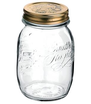 3 x Bormioli Rocco Quattro Stagioni Schraubglas, Gold / Transparent - Glas - Mindestbestellmenge: 3 Stk.