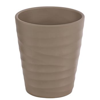 Dehner Keramik-Übertopf Blumentopf Wave, konisch, Hellbraun - Keramik