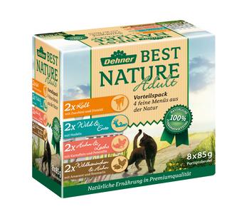 Dehner Best Nature Nassfutter für Katzen Adult Vorteilspack, 8 x 85 g