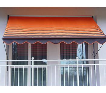 Angerer Klemmmarkise, Design 200 orange-braun, unterschiedliche Breiten, Braun / Orange - Polyacryl Stahl