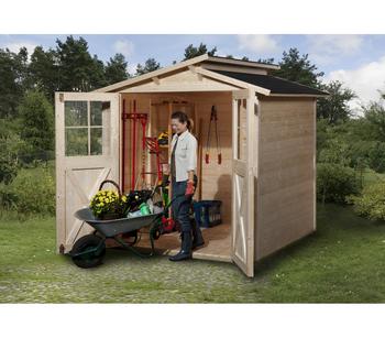 Weka Gartenhaus 323 Gr.1, ca. B225/H221/T171 cm, Hellbraun - Holz