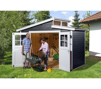 Weka Gartenhaus 226 Gr. 3, ca. B327/H252/T231 cm, Dunkelgrau - Holz
