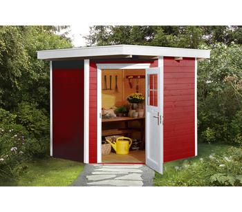 Weka Gartenhaus 229 Gr.1, ca. B244/H217/T244 cm, Rot - Holz