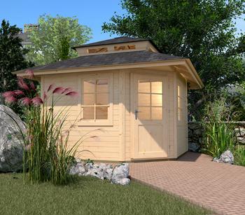 Weka Gartenhaus 149 5-Eck, Gr. 2, ca. B380/H315/T380 cm, Natur - Holz