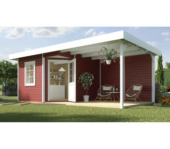 Weka Designhaus 213 B Gr.2, ca. B646/H237/T338 cm, Rot - Holz