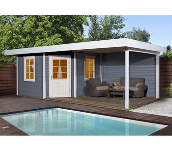 Weka Designhaus 213 B Gr.2, ca. B646/H237/T338 cm, Dunkelgrau - Holz