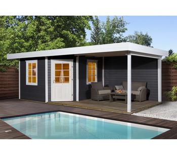 Weka Designhaus 213 B Gr.2, ca. B646/H237/T338 cm, Dunkelgrau - Holz