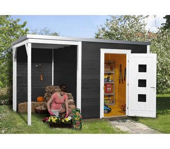 Weka Designhaus wekaLine 413 A Gr.1, ca. B410/H244/T260 cm, Dunkelgrau - Holz