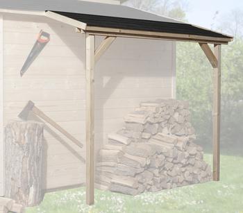 Weka Schleppdach für Gartenhaus ab Tiefe 300 cm, ca. B135/H210/T330 Natur - Fichtenholz
