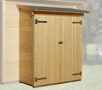 Weka Anbauschuppen, ca. B143/H176/T75 cm, Hellbraun