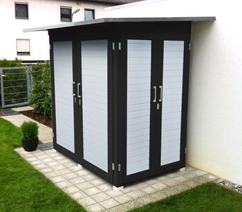 Weka Garten [Q] Kompakt, ca. B224/H217/T155 cm, Dunkelgrau - Fichtenholz / Spanplatte