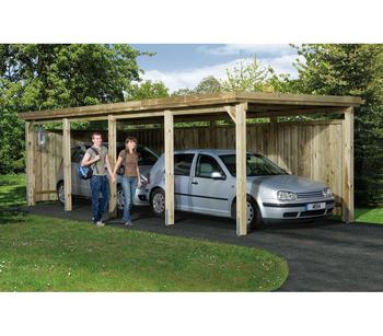 Weka Einzelcarport 617 Gr. 3, ca. B322/H233/T802 cm - PVC / Kiefernholz