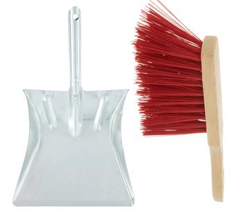 Sorex Kehrgarnitur (inklusive Handbesen) Metall, Hellbraun, Rot, Silber - Holz, Metall