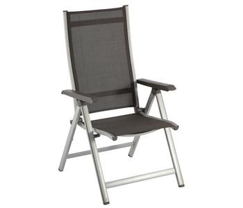 MWH Klappsessel Elements, Dunkelgrau / Silber Schwarz - Aluminium Textilene
