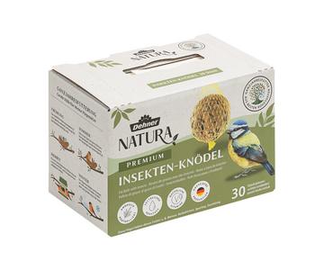 Dehner Natura Premium Wildvogelfutter Insekten-Meisenknödel im Karton, mit Netz, 30 Stk.