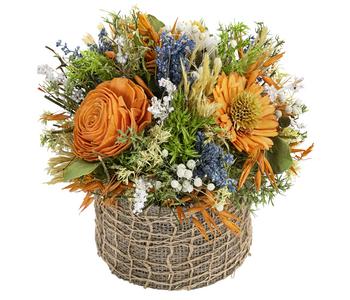 Gesteck Trockenblumen, orange