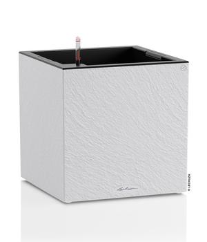 LECHUZA Kunststoff-Topf Canto Slatestone inkl. Pflanzeinsatz, quadratisch