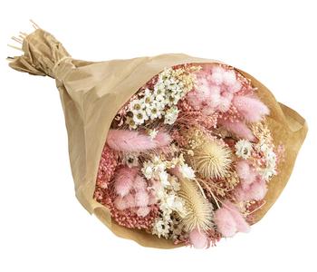 Trockenblumenbouquet Wow, natur/pink