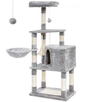 Feandrea Kratzbaum mit Turm, grau, ca.B55/H138/T40 cm